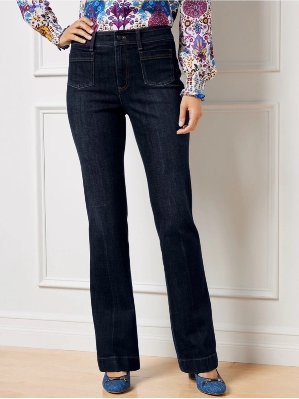 TALBOTS High Waist Flare Leg Jeans Alice Wash Size 4